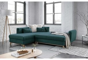 Divano letto angolare turchese L, angolo sinistro Scandic Lagom - Miuform