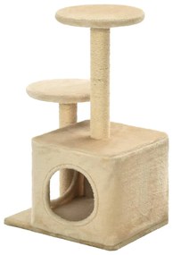 Albero per gatti con pali tiragraffi in sisal 60 cm beige