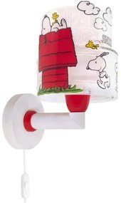 Dalber 76309 - Lampada da parete per bambini SNOOPY 1xE27/15W/230V bianco/rosso