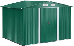 Casetta Box da Giardino in Lamiera Verde 246x192.5x177.5 cm...