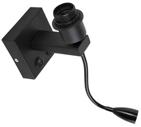 Lampada da parete moderna nera con braccio flessibile - Brescia Combi