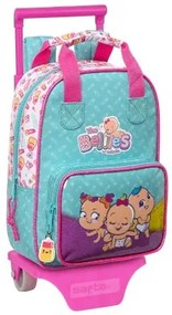 Trolley per la Scuola The Bellies 20 x 28 x 8 cm Viola Turchese Bianco