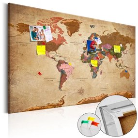 Quadri di sughero World Map: Brown Elegance [Cork Map]