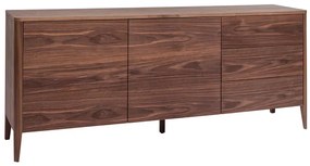 Credenza vintage a 2 ante e 3 cassetti noce L180 cm BENJA