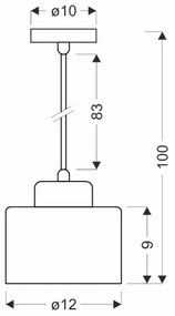 Lampadario a sospensione con filo OLENA 1xE27/60W/230V nero