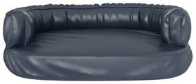 Letto cani ergonomico gommapiuma blu scuro 75x53 cm similpelle