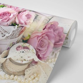 Carta da parati – Natura morta romantica vintage