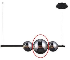 Azzardo - Vetro di ricambio per lampadario SANDRA nero/cromo - grande diametro 22 cm