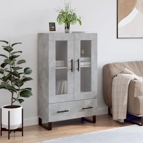 Credenza Grigio Cemento 69,5x31x115 Cm İn Legno Multistrato /