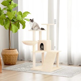 Albero Per Gatti Con Tiragraffi İn Sisal Crema 94 Cm /