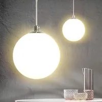 Lampadario Lampada Sospensione Sfera 50 cm Design Moderno Paralume Vetro E27