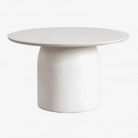 Tavolino Rotondo in Cemento (Ø75 cm) Uraina Bianco grigiastro - Sklum