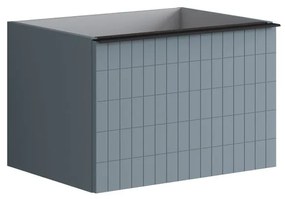 Mobile da bagno sotto lavabo Pixel grid blu laccato opaco L 60 x H 40 x P 45.5 cm 2 cassetti, lavabo non incluso