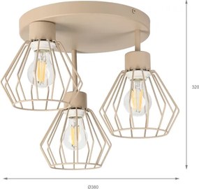 Lampadario a plafone AUDREY 3xE27/15W/230V beige