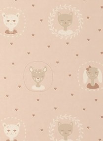Majvillan Carta da parati Hearts - Dusty Warm Pink