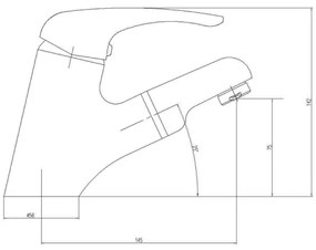 Aqualine - Miscelatore per lavabo KASIOPEA 14,2 cm, cromo lucido