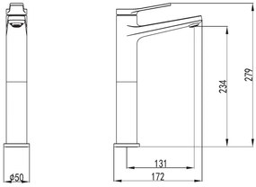 New Line Miscelatore Lavabo Alto Con Cartuccia In Ceramica Cromo