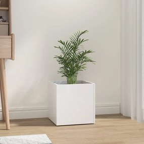 Fioriera Bianco Lucido 40x40x40 Cm İn Legno Multistrato /