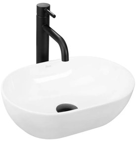 REA-U3322 - Lavabo da appoggio AMELIA MINI 26x38 cm in ceramica, bianco lucido