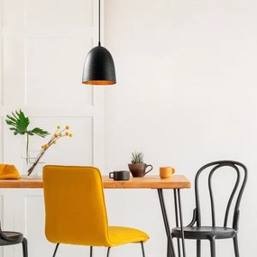 Lampadario a sospensione con cavo TATTOO 1xE27/40W/230V diam. 20 cm nero