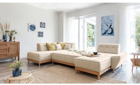 Divano letto angolare beige (angolo sinistro/"U") Dazzling Daisy - Miuform