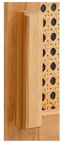 Cassettiera in legno di pino con ante in rattan , larghezza 90 cm Jolene - Støraa