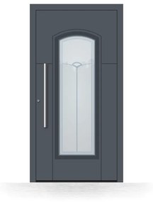 Portoncini in alluminio, grigio antracite RAL 7016, 1000 x 1950 mm, isolamento termico, Schüco, modello Reggio Emilia, configura individualmente