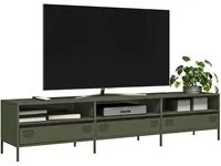 Mobile TV Verde Oliva 202x39x43,5 cm Acciaio Laminato a Freddo 851350