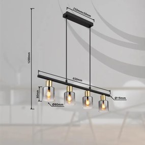 Globo 54310-4H - Lampadario a sospensione con filo HOLLSY 4xE14/25W/230V