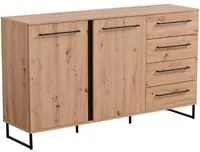 credenza con 2 ante e 4 cassetti cm 159 x 42 x 92,5 h - ZENWOOD