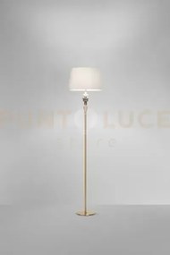 Abaco piantana in metallo ottone brunito multicolor + paralume avan...