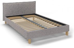 Letto matrimoniale imbottito grigio con griglia 140x200 cm Tina - Ropez