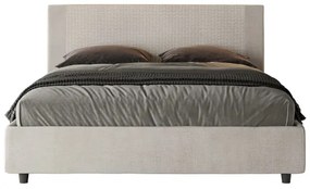 Letto matrimoniale senza rete imbottito 160x210 tessuto Labirinto 1 bianco Rosal