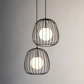 Lampadario a sospensione con filo BELL 2xG9/12W/230V nero/cromo lucido