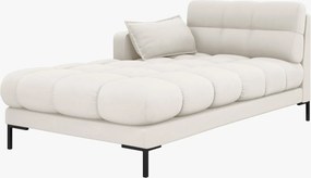 Chaise longue Mamaia 2 posti in tessuto strutturato Neve gambe nere - L185cm