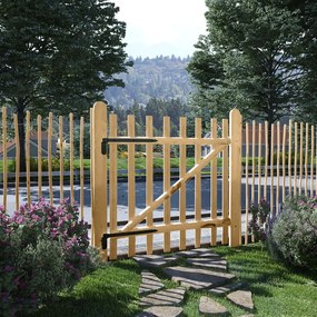 Cancello Singolo Per Recinzione İn Legno Di Nocciolo 100x100 Cm /