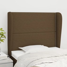 Testiera Ad Orecchio Marrone Scuro 103x23x118/128 Cm İn Tessuto /
