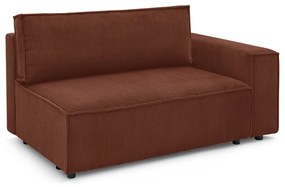 Modulo divano in velluto a coste color mattone, angolo destro Nihad modular - Bobochic Paris