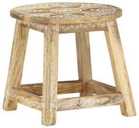 Sgabello Dipinto A Mano 38x38x35 Cm İn Legno Massello Di Mango /