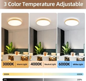 Brilagi-LED Lampada dimmerabile GLASS POOL DOUBLE LED/60W/230V 50 cm, finitura effetto legno + telecomando