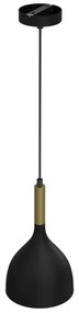 Lampadario a sospensione con filo NOAK 1xE27/60W/230V nero/oro