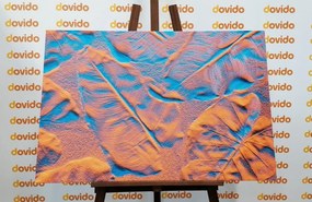 Quadro su tela – Texture di foglie sulla spiaggia di sabbia
