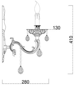 Brilagi - Applique CLASSIC 1xE14/60W/230V ottone
