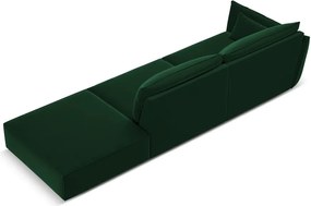 Divano verde scuro con penisola a sinistra con rivestimento in velluto 264 cm Vanda – Mazzini Sofas