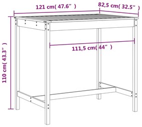 Set da Bar da Giardino 5 pz in Legno Massello di Douglas