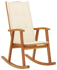 3064181 Vidaxl Rocking Chair With Cushions Solid Acacia Wood (311844+43181) /