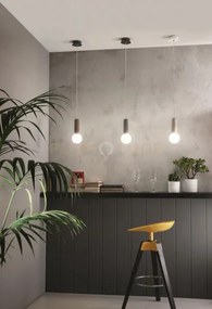 Sospensione singola rock rosso vetro bianco 1 luce attacco g9 d.10cm