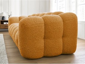 Divano color senape con rivestimento in bouclé 232 cm Hippolyte – Bobochic Paris