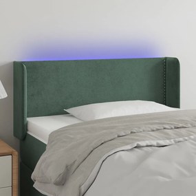 Testiera A Led Verde Scuro 83x16x78/88 Cm İn Velluto /