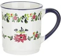 Tazza mug fiori 310 ml in porcellana bianca e blu